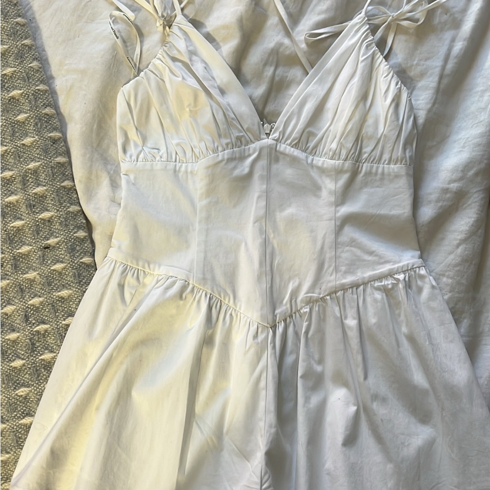 Lovers + Friends White Gathered Romper